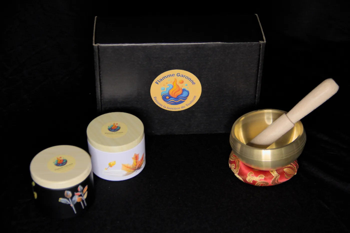 Coffret Cadeau Flamme Garonne — 3 bougies d'art dans un écrin élégant, Toulouse