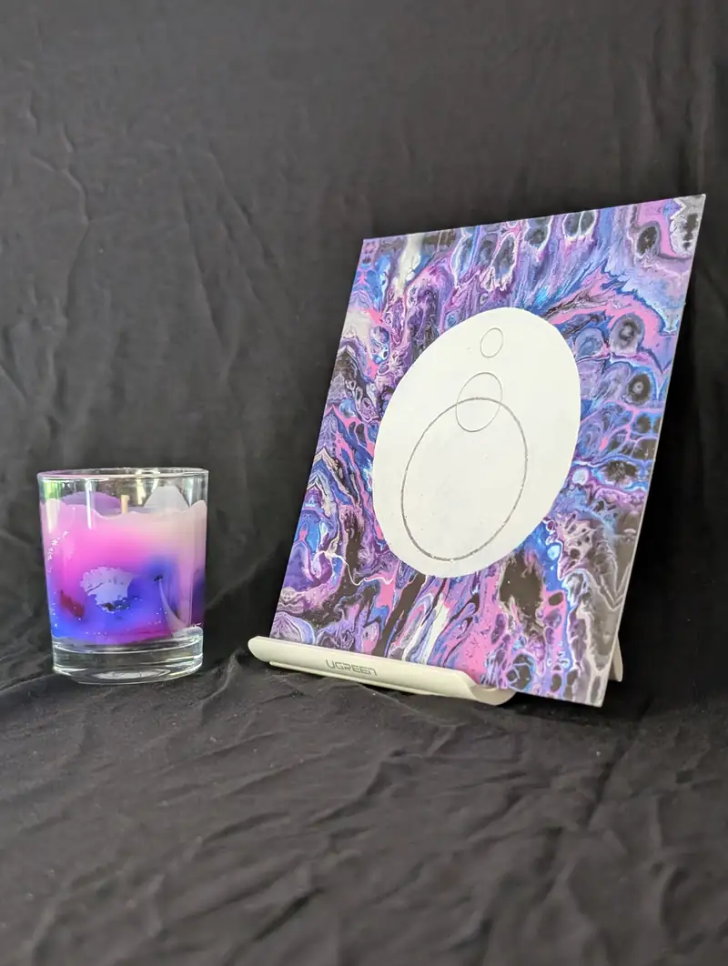 Bougie Jardin Secret — Iris lavande vanille patchouli, édition Gloria Olarte, Flamme Garonne - détail 1