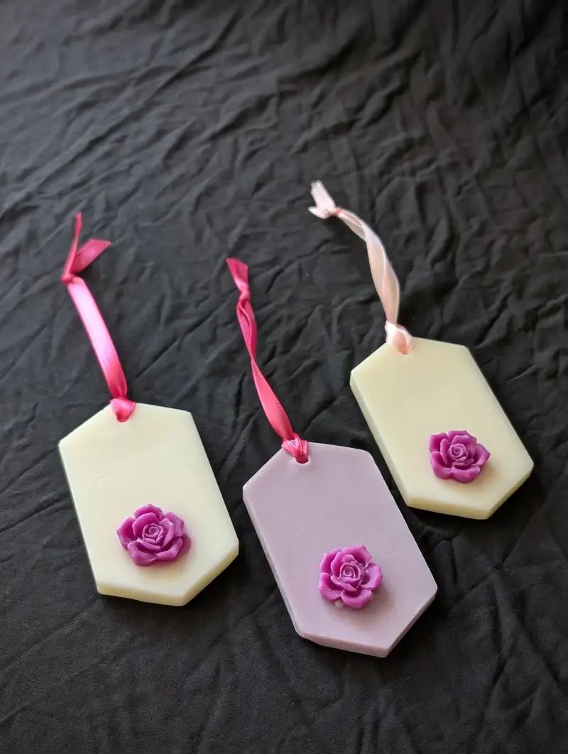 Suspensions parfumees Fleur de Coton en cire d'olive — Lot de 3 — Flamme Garonne